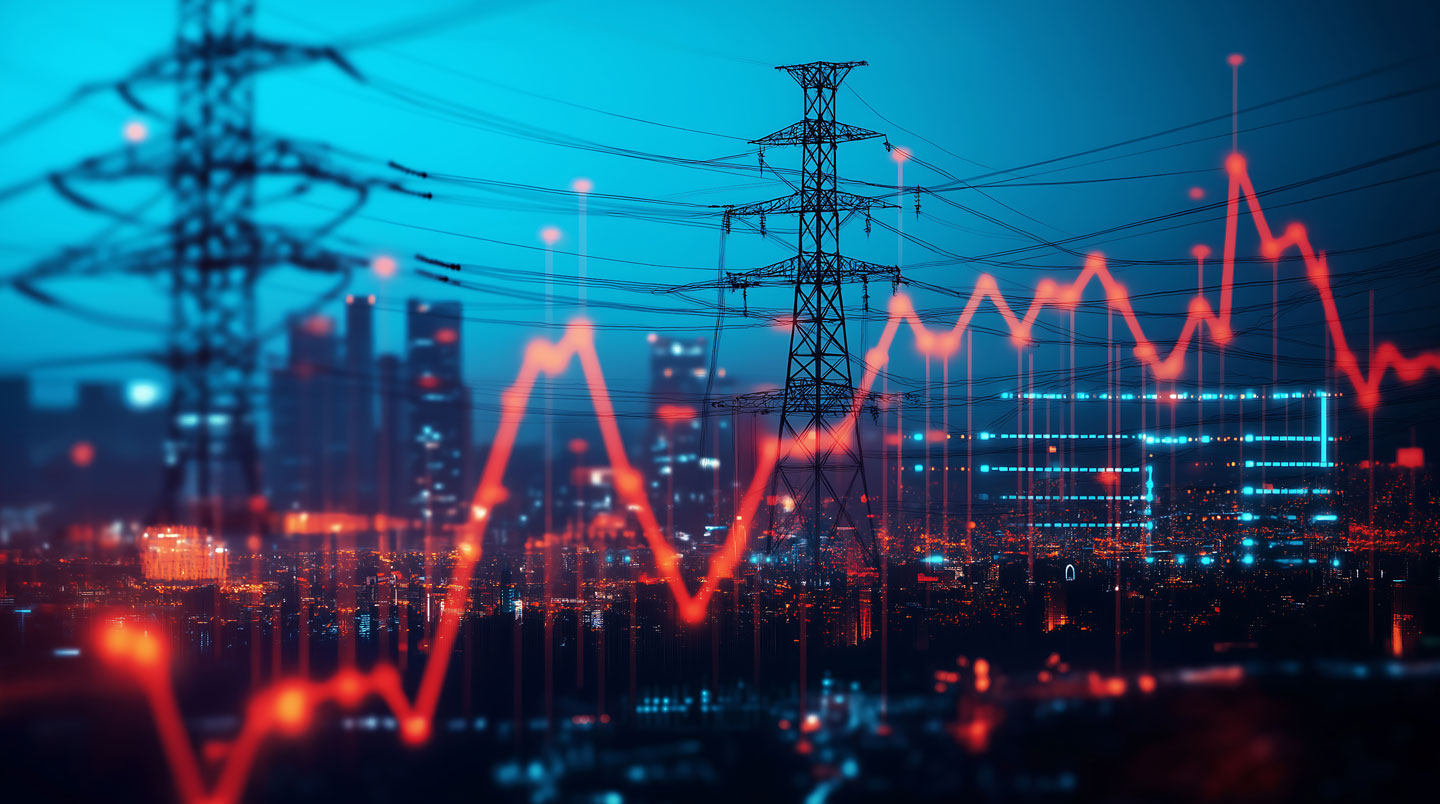 Opérateur analysant une courbe de prix en temps réel sur un écran de trading d'électricité